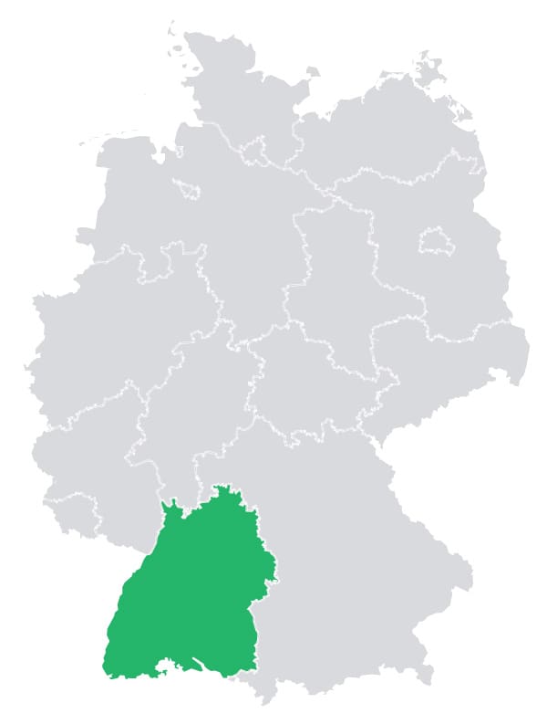 Karte von Baden-Württemberg – Autoankauf in Baden-Württemberg