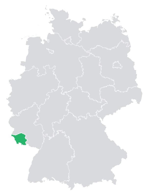 Karte von Saarland – Autoankauf in Saarland