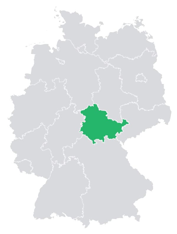 Karte von Thüringen – Autoankauf in Thüringen
